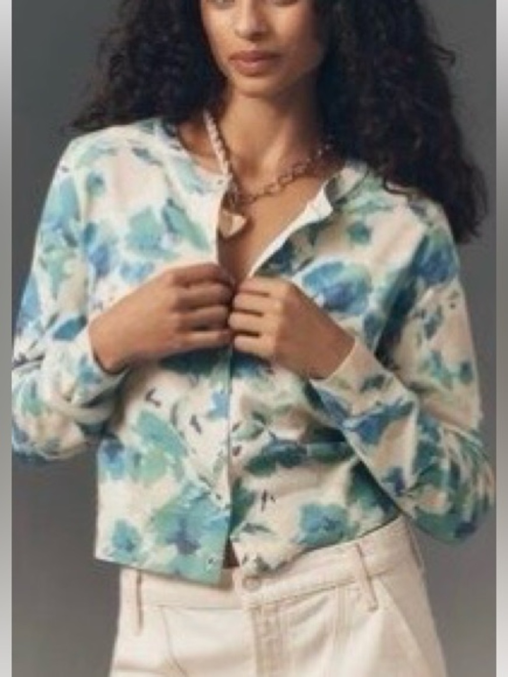 Anthropologie floral cardigan sz S